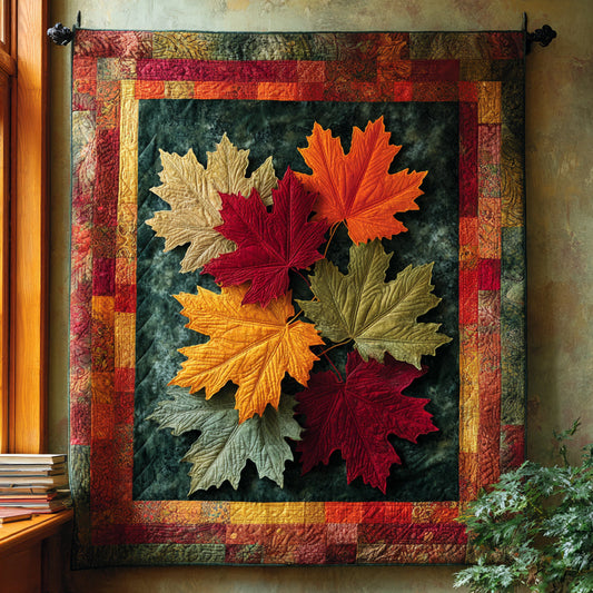 Autumn Leaf Cascade Quilted Blanket NCU0HH084
