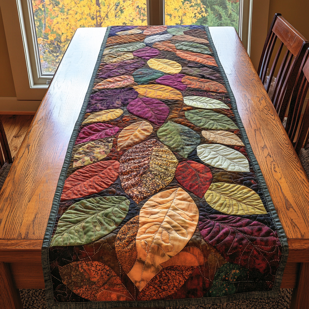 Autumn Leaves Quilted Table Runner NCU0DK8875