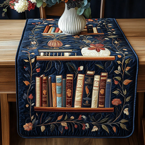 Autumn Library Quilted Table Runner NCU0NT4292