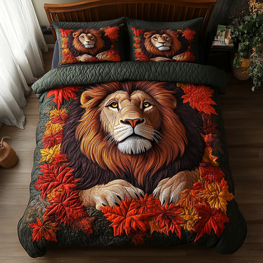 Autumn Lion 3-Piece Quilted Bedding Set NCU0DK9570