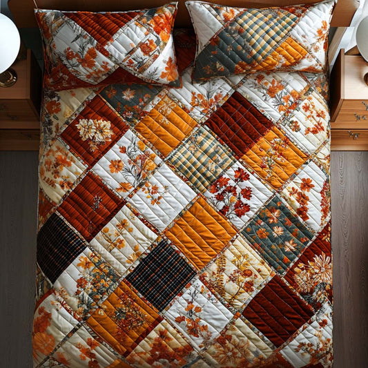Autumn Meadow Bloom 3-Piece Quilted Bedding Set NCU0NT8383