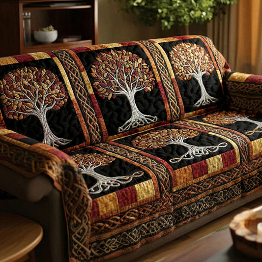 Autumn Nature Roots Quilted Sofa Cover NCU0NT12056