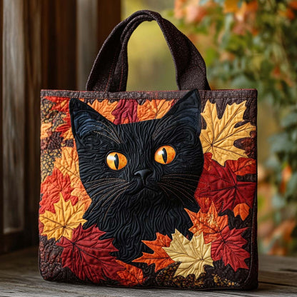 Autumn Noir Cat Quilted Tote Bag NCU0XD1209