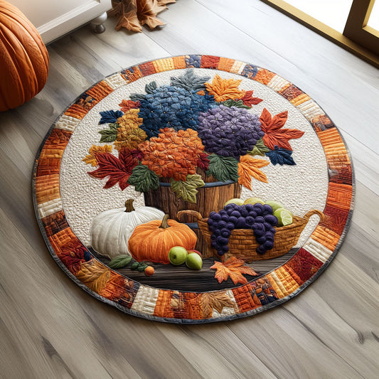 Autumn Orchard Bounty Quilted Round Mat NCU0TV031