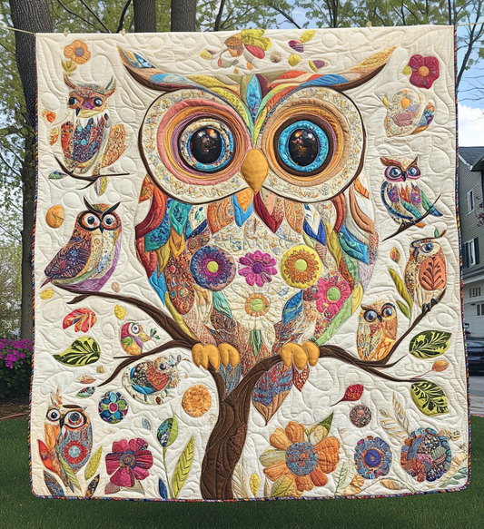 Autumn Owl Quilted Blanket NCU0DV577