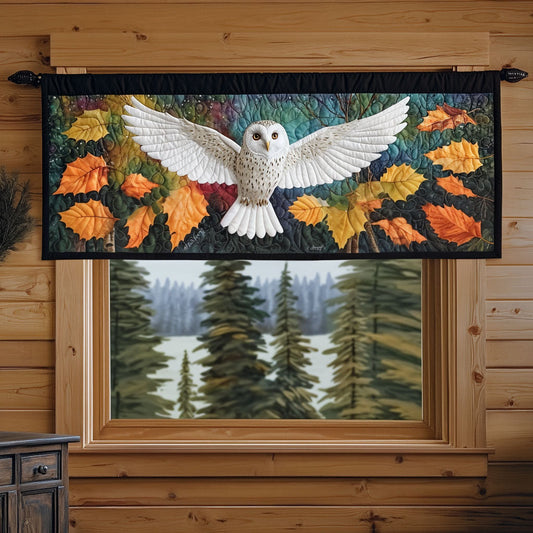 Autumn Owl Whimsy Quilted Valance NCU0PT4805