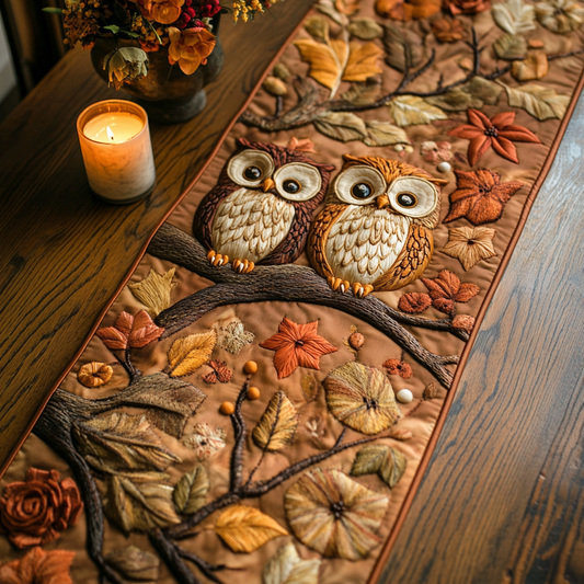 Autumn Owls Quilted Table Runner NCU0VH3150