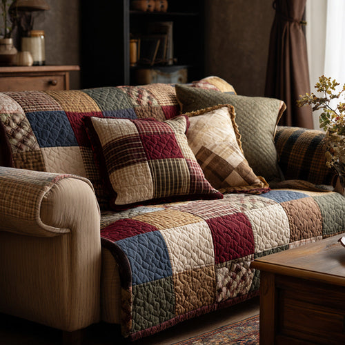 Autumn Patchwork Quilted Sofa Cover NCU0NT11980