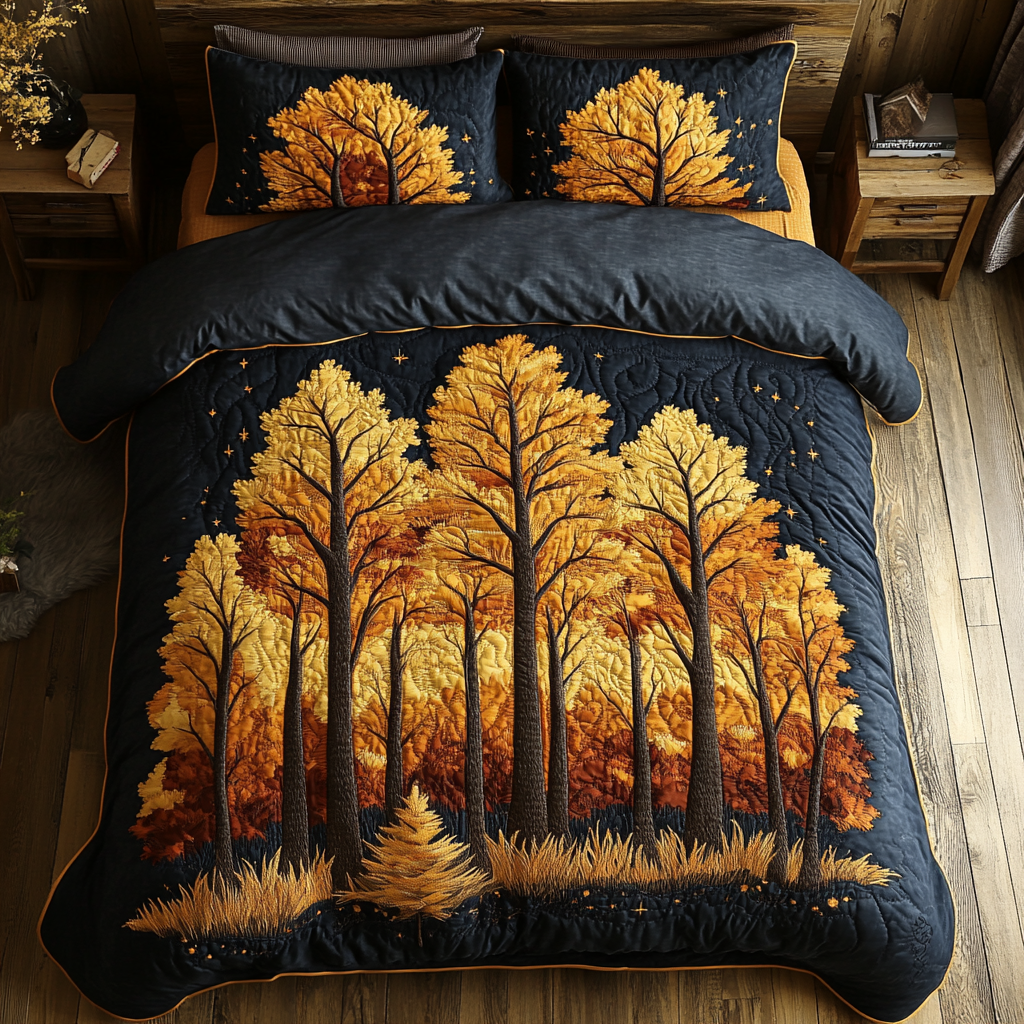 Autumn Path 3-Piece Quilted Bedding Set NCU0DK9451
