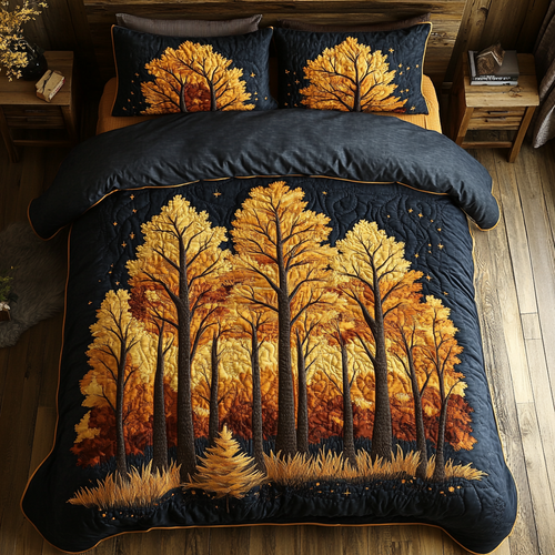 Autumn Path 3-Piece Quilted Bedding Set NCU0DK9451