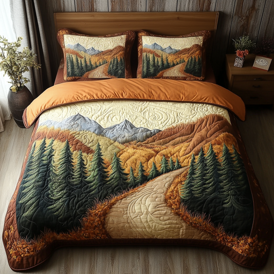 Autumn Pathway 3-Piece Quilted Bedding Set NCU0VL2833
