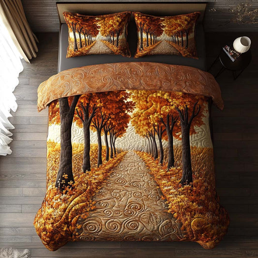 Autumn Pathways 3-Piece Quilted Bedding Set NCU0NT8530