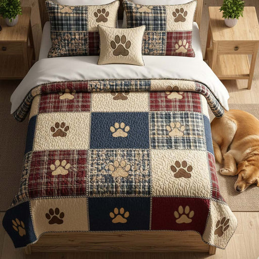 Autumn Paw Patch 3-Piece Quilted Bedding Set NCU0NT11675
