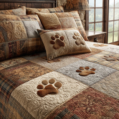 Autumn Paws 3-Piece Quilted Bedding Set NCU0DV8963