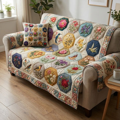 Autumn Petals Quilted Sofa Cover NCU0VL3349