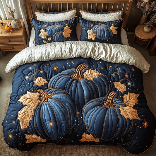 Autumn Pumpkin 3-Piece Quilted Bedding Set NCU0DK9482