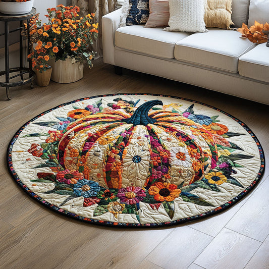 Autumn Pumpkin Dreams Quilted Round Mat NCU0PT7873