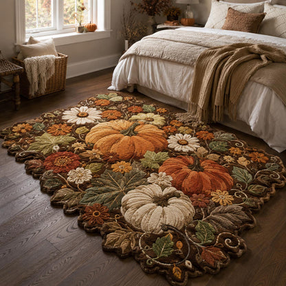 Autumn Pumpkin Meadow Custom Shape Area Rug NCU0DV10006