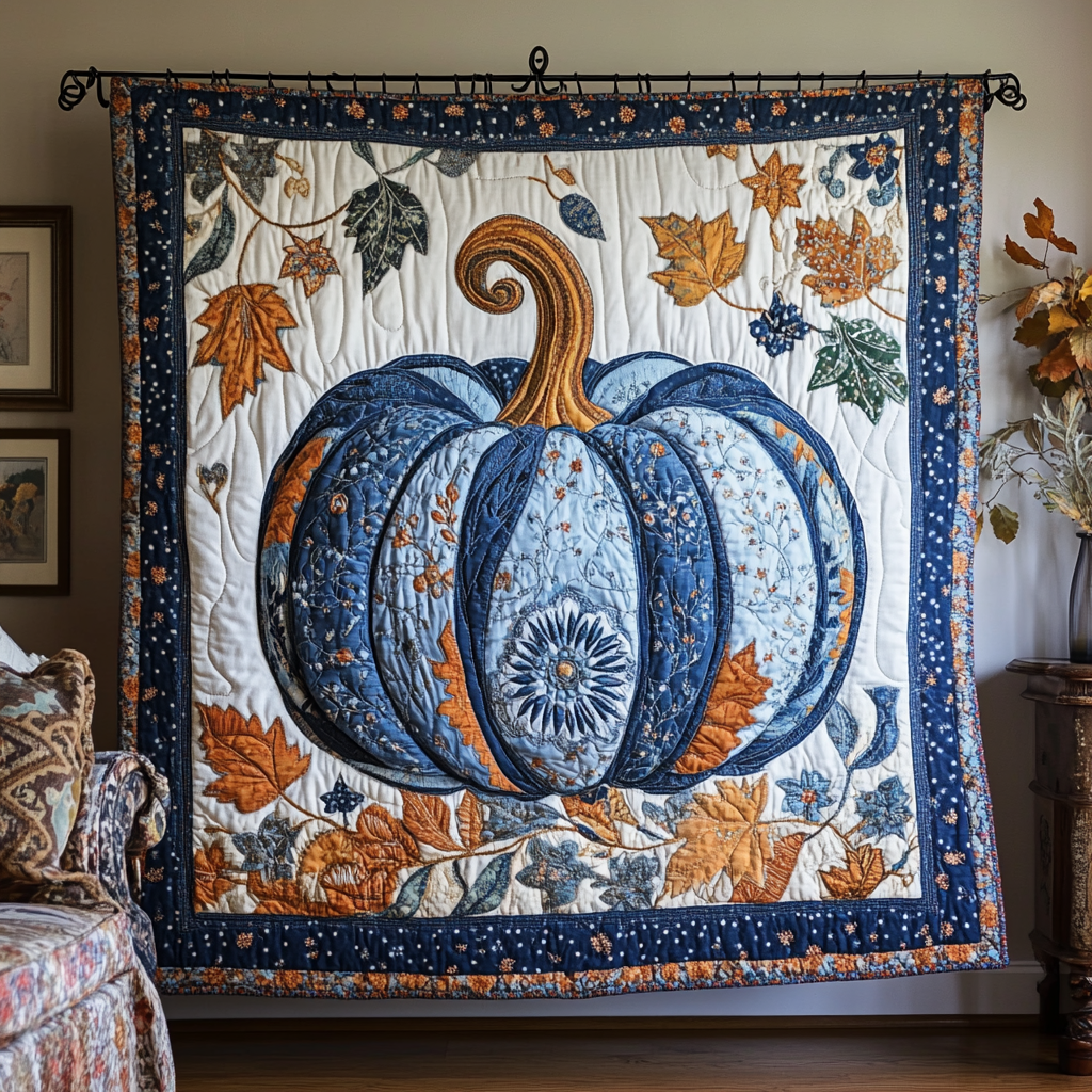 Autumn Pumpkin Quilted Blanket NCU0DK9167