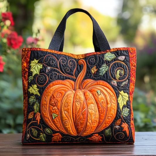 Autumn Pumpkin Quilted Tote Bag NCU0DK9183