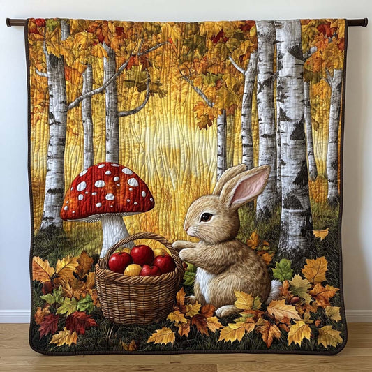 Autumn Rabbit Days Quilted Blanket NCU0NT9334