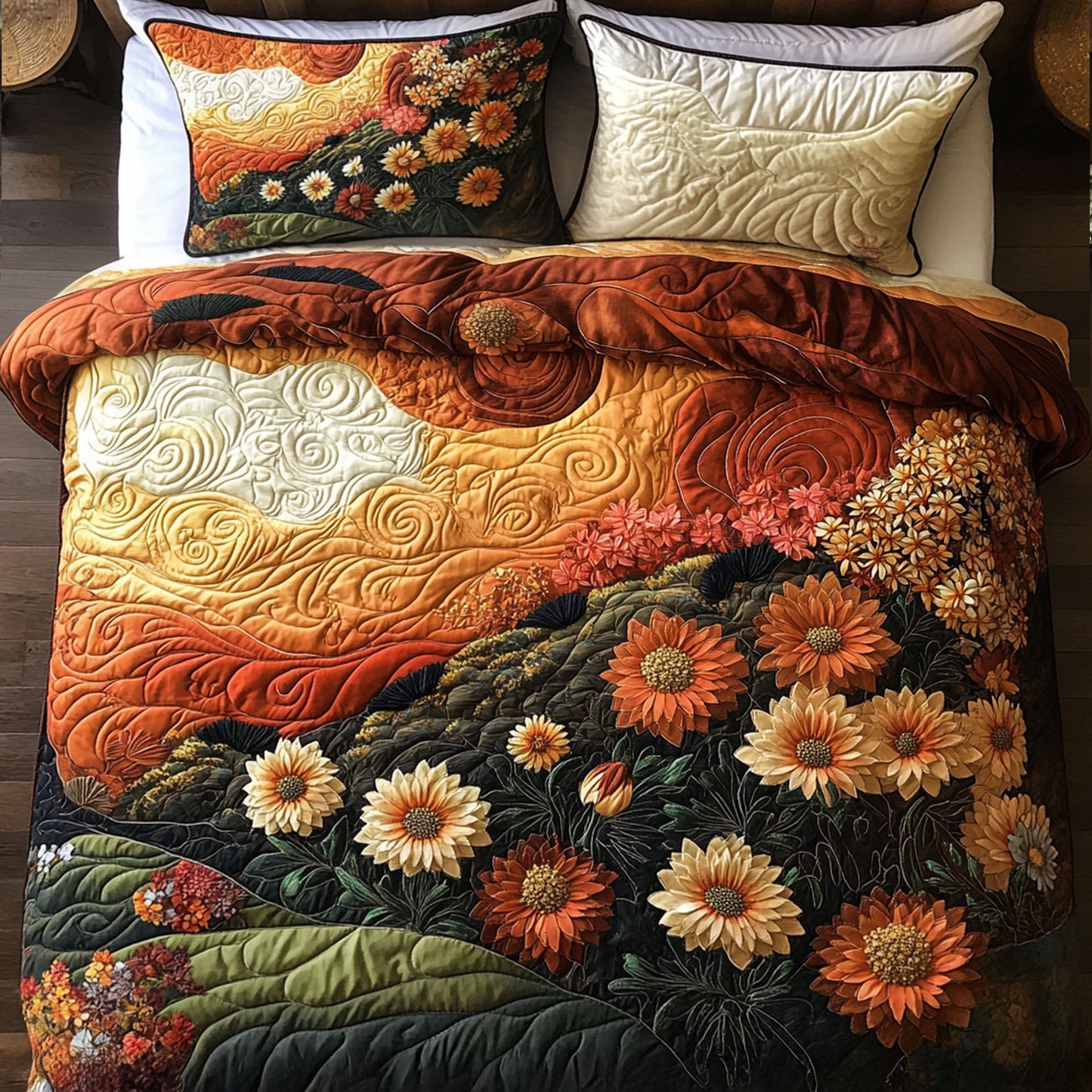 Autumn Radiance 3-Piece Quilted Bedding Set NCU0PT7746