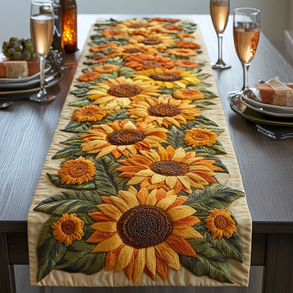 Autumn Rays Quilted Table Runner NCU0VH2378