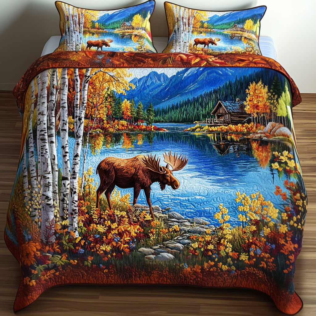 Autumn Refuge 3-Piece Quilted Bedding Set NCU0NT5573