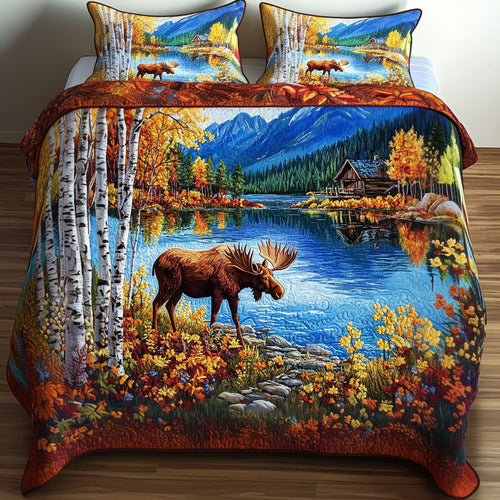 Autumn Refuge 3-Piece Quilted Bedding Set NCU0NT5573