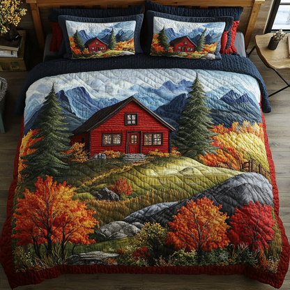 Autumn Retreat 3-Piece Quilted Bedding Set NCU0DK8644