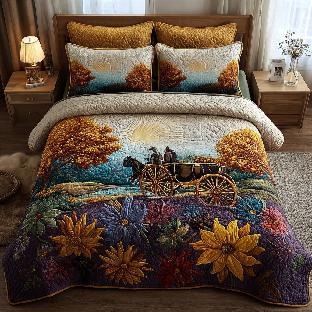 Autumn Road 3-Piece Quilted Bedding Set NCU0DV6325