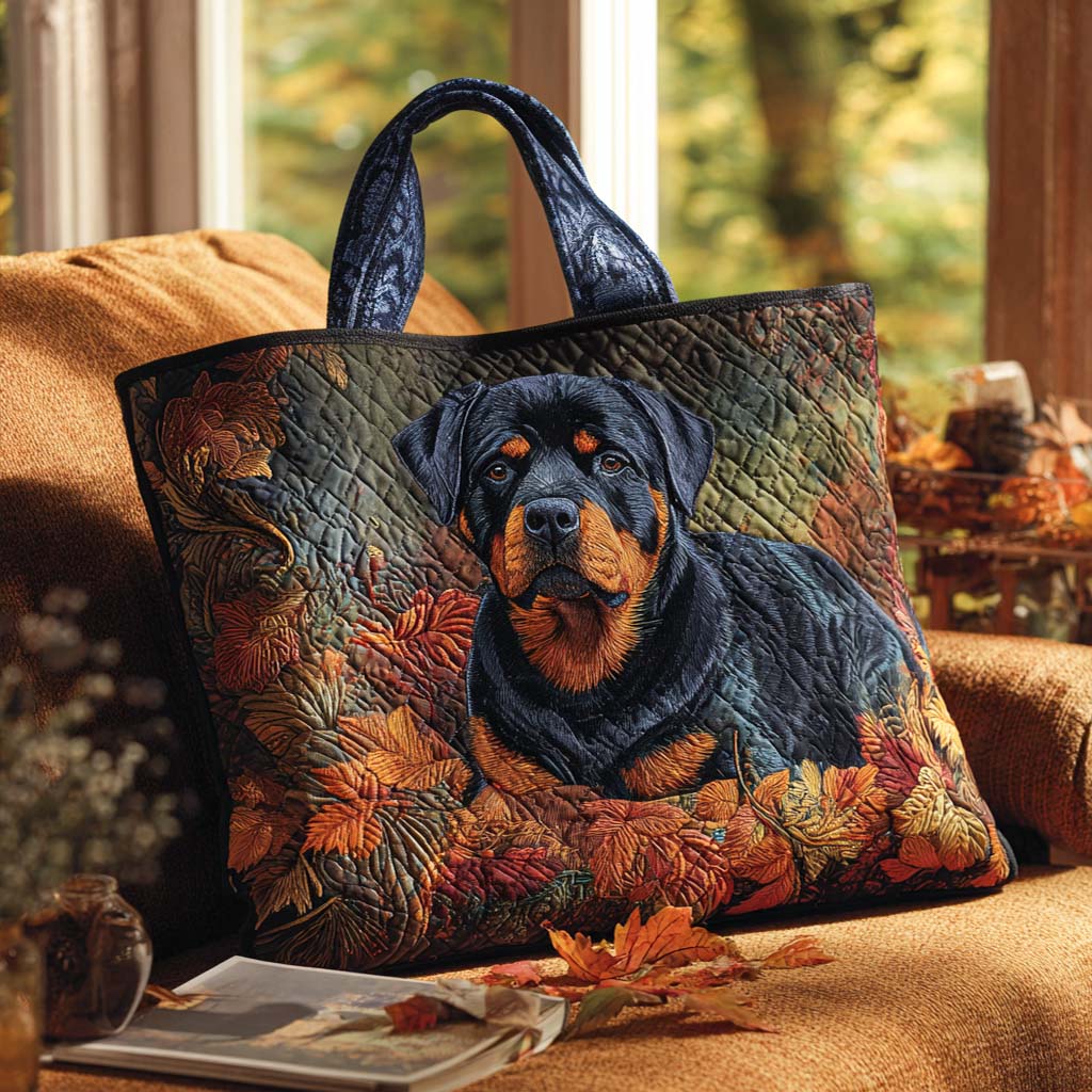 Autumn Rottweiler Rest Quilted Tote Bag NCU0NT9099