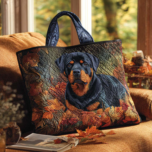 Autumn Rottweiler Rest Quilted Tote Bag NCU0NT9099