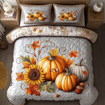 Autumn Rustic Fields 3-Piece Quilted Bedding Set NCU0NT8343