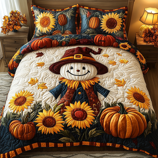Autumn Scarecrow 3-Piece Quilted Bedding Set NCU0DK9097