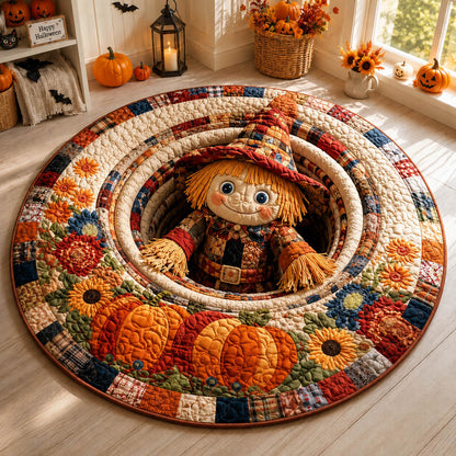 Autumn Scarecrow Portal Quilted Round Mat NCU0HH2069
