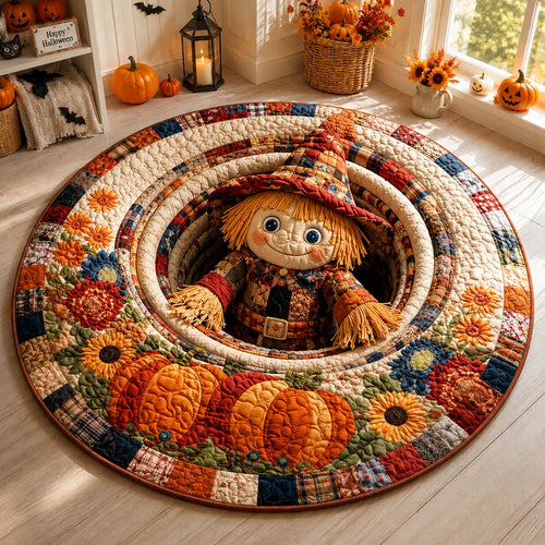 Autumn Scarecrow Portal Quilted Round Mat NCU0HH2069