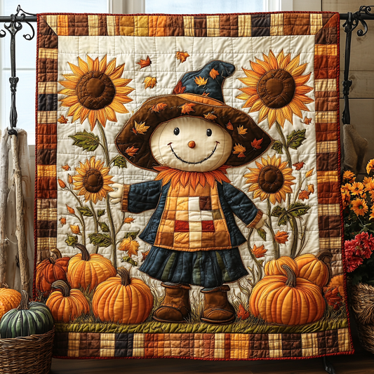 Autumn Scarecrow Quilted Blanket NCU0DK9111
