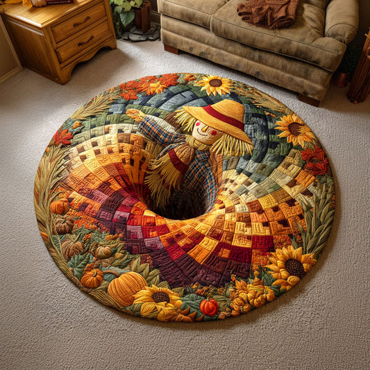 Autumn Scarecrow Quilted Round Mat NCU0TD491