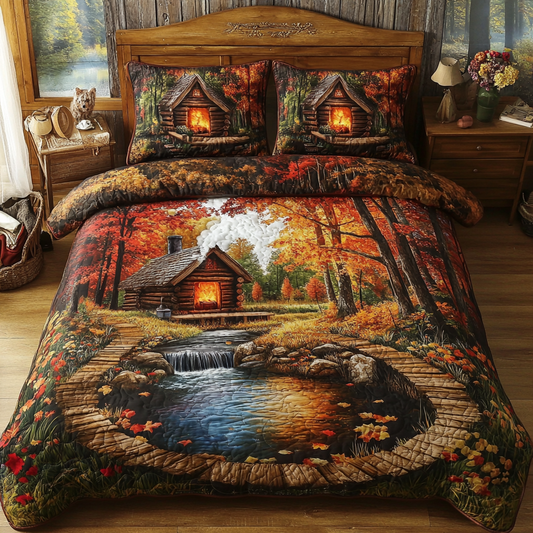 Autumn Serenity 3-Piece Quilted Bedding Set NCU0VL2601
