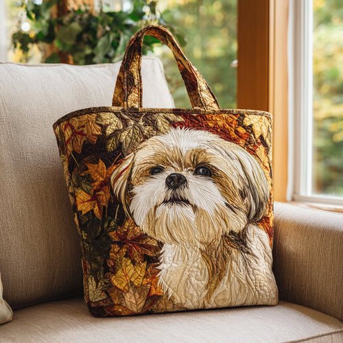 Autumn Shih Tzu Quilted Tote Bag NCU0HH1422
