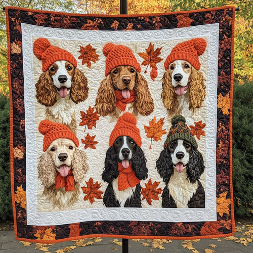 Autumn Spaniel Charm Quilted Blanket NCU0PT1750