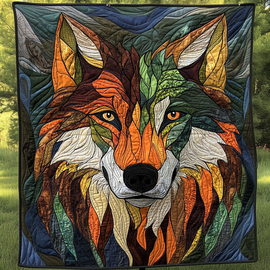 Autumn Spirit Wolf Quilted Blanket NCU0NT4918