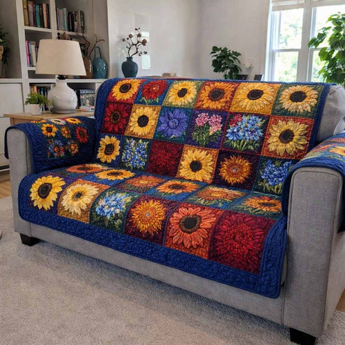 Autumn Squares Quilted Sofa Cover NCU0XD2510