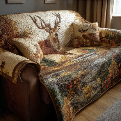 Autumn Stag Quilted Sofa Cover NCU0TD2087