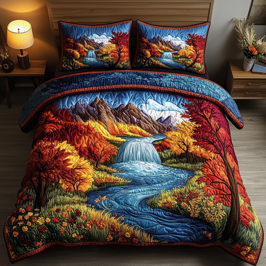 Autumn Stroll 3-Piece Quilted Bedding Set NCU0VL2841