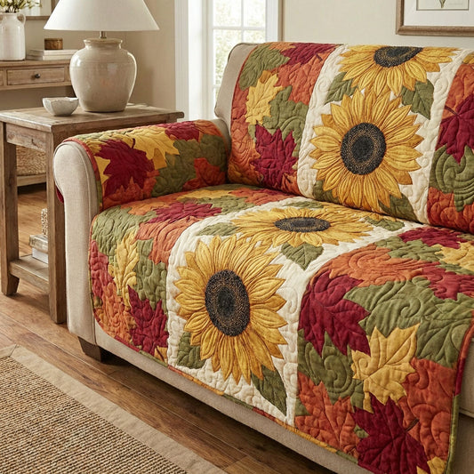 Autumn Sun Bloom Quilted Sofa Cover NCU0TV1562