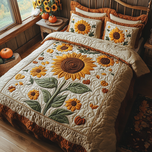 Autumn Sunrise 3-Piece Quilted Bedding Set NCU0DV2053