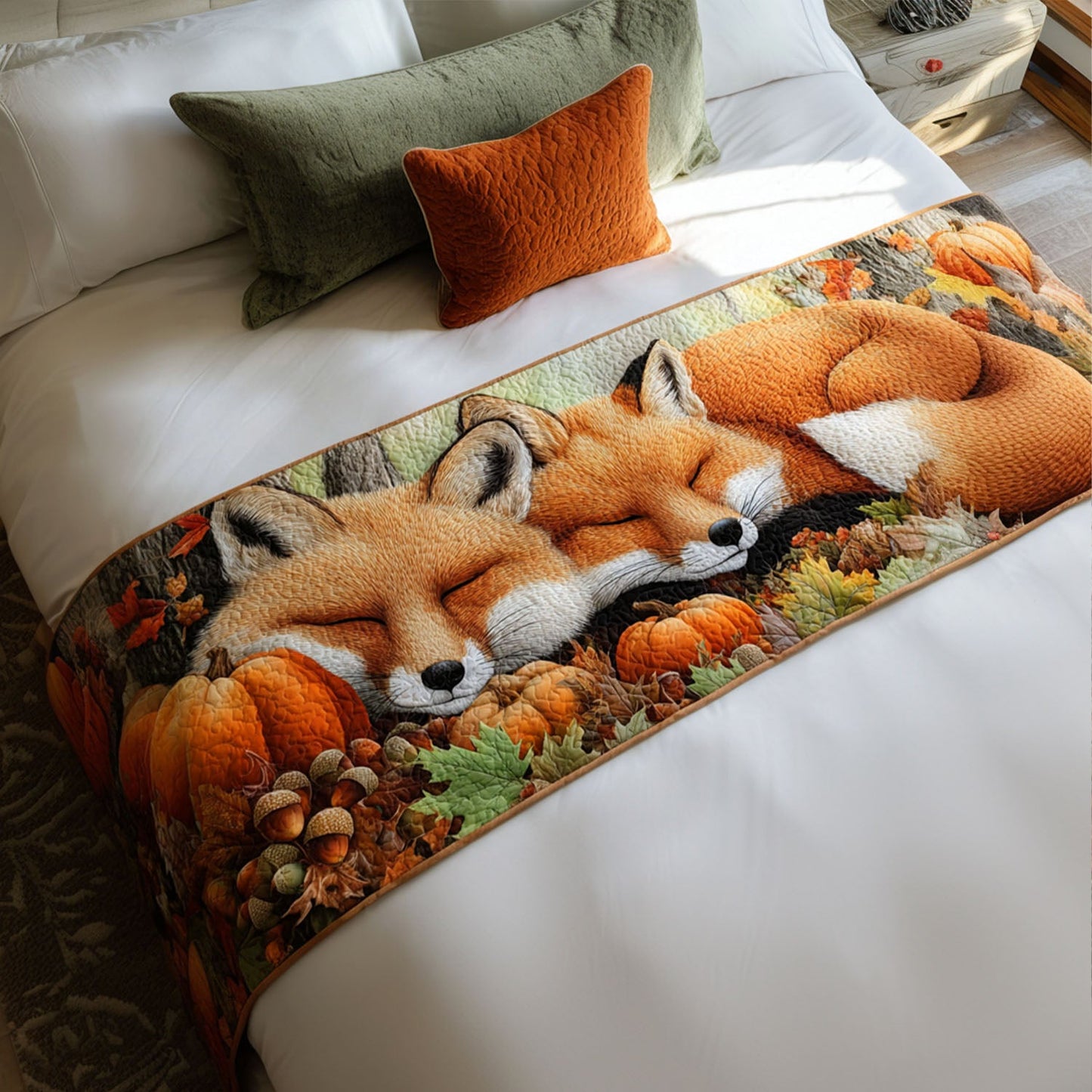 Autumn Tails Quilted Bed Runner NCU0PT8473