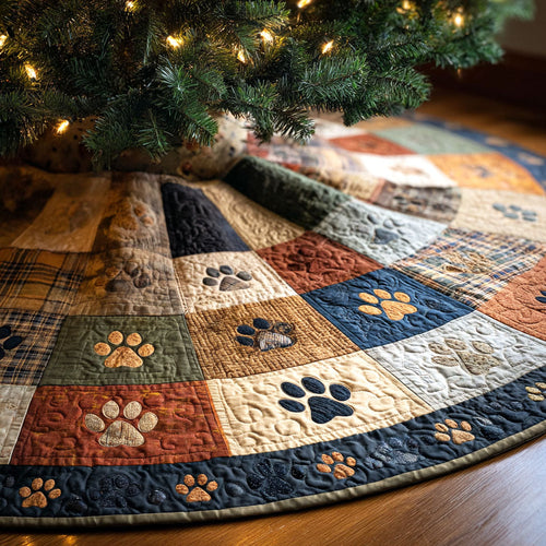 Autumn Tracks Christmas Quilted Tree Skirt NCU0TV1073